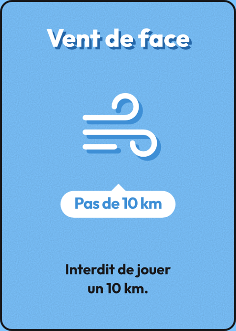 Carte Parcours Vent de face : interdit de jouer un 10 km